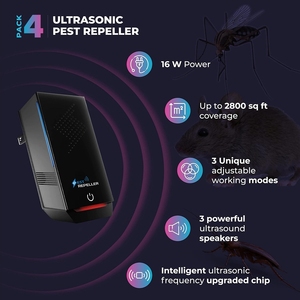 Répulsif Ultrasonique Anti-Rongeurs et Anti-Moustiques pour Voiture, Appareil Portable Alimenté par Batterie, 3 Vitesses, Pack de 4 Batteries 3000mAh - Product Image 4