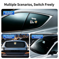 Feu de signalisation solaire LED pour voiture, rechargeable USB Type-C, clignotant de sécurité automatique, lampe de signalisation solaire de dessin animé pour vitre de voiture
