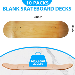 Planche de <span class=keywords><strong>skateboard</strong></span> vierge en bois d'érable 7 plis, 31*8 pouces, personnalisable, double rocker, OEM - Product Image 4