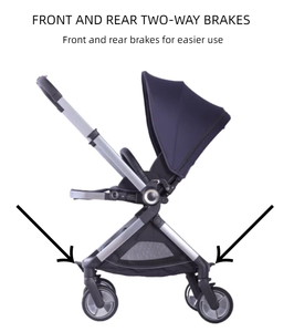 รถเข็นเด็กคุณภาพสูงแบบสี่ล้อ ล้อ PU ดูดซับแรงกระแทก พับเก็บได้ โครงอะลูมิเนียมอัลลอยสีดำ สำหรับเด็กแรกเกิด Baypie <span class=keywords><strong>BP168</strong></span> - Product Image 6