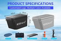 ICEGALAX Recuperación de Atletas Bañera Agua Helada PVC Inflable Bañera de Hielo Portátil Bañera de Inmersión Fría con Enfriador