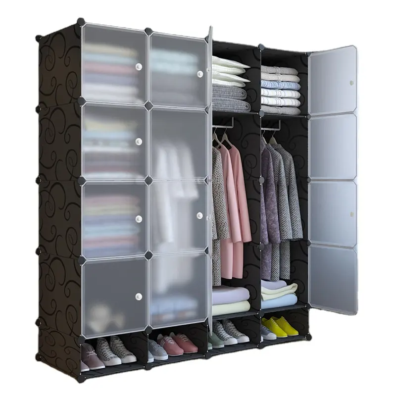 Organizador de roupas dobrável, diy, armário, cubo de plástico, organizador para guarda-roupas