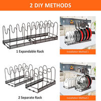 Support extensible en métal pour couvercles de casseroles, étagère réglable pour évier, tiroir, comptoir, organisateur vertical pour assiettes et planches à découper, antirouille