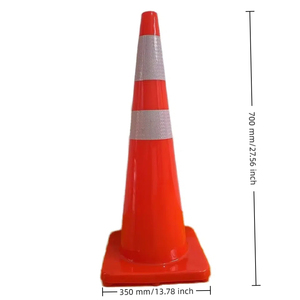 Cônes de circulation d'entraînement de véhicule de 700mm, cônes d'avertissement de sécurité, barrières de circulation en plastique réfléchissantes pour améliorer la sensibilisation au trafic - Product Image 3