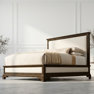 <span class=keywords><strong>Lit</strong></span> Mayfair Grand Frame en tissu, bois massif chêne, capitonné avec tête de <span class=keywords><strong>lit</strong></span> en colonne romaine sculptée à la main - Product Image 4