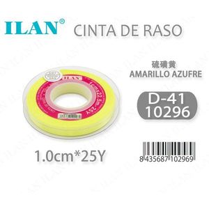 Cinta de Raso ILAN de 1.0 cm x 25 Yardas, Color Amarillo Azufre D-41 10296 - Product Image 1