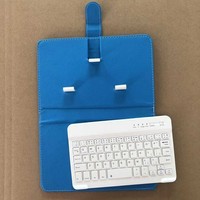 Casing Ponsel Mini Portabel dengan Keyboard 7 Inci Koneksi BT Multi Warna USB XTSJBT Keyboard Nirkabel Casing Kulit untuk Ponsel