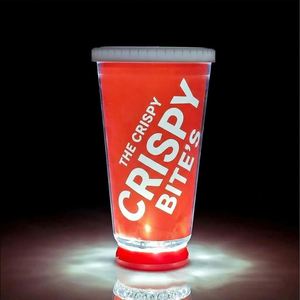 Vasos de Plástico Reutilizables de Doble Pared con Logotipo Personalizado, LED Intermitente que Brilla en la Oscuridad, con Tapa y Funciona con Batería, para Fiestas - Product Image 1