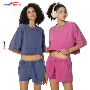 T-Shirt Sportiva da <span class=keywords><strong>Donna</strong></span> in Puro Cotone, Design Vintage, Manica Corta, Traspirante, Morbida, per Palestra - Product Image 1