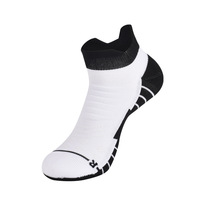 Chaussettes de sport pour hommes personnalisables avec logo, en nylon, antibactériennes, à tube court, de compression, avec semelle en tissu éponge, pour la course estivale