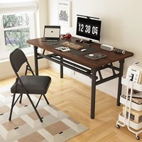 Table pliante en acier inoxydable pour un usage domestique Bureau d'étude de salle à manger simple Aucune installation requise pour le stock de bureau de location de maison