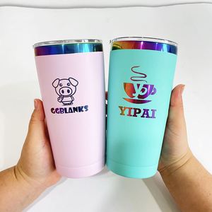 12Pack Logo Custom Laser Engraved Colorful Powder Coated Rainbow Plated 20Oz Stainless Steel Car Mugs Water <b>Bottle</b> - Product Image 4