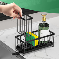 Évier caddy panier égouttoir accessoires de cuisine organisateur de lavage porte-éponge 304 acier inoxydable vaisselle savon brosse étagère de rangement