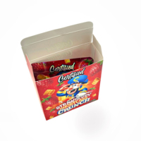En stock – Sachets holographiques en Mylar de 3,5 g avec boîte, étanches et refermables, pour l'emballage de bonbons à la fraise, aliments pour animaux de compagnie et chewing-gums