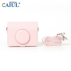 Bolsa de cámara Caiul <span class=keywords><strong>Mini</strong></span> <span class=keywords><strong>EVO</strong></span> rosa claro Horizontal Retro moda PU cuero suave ajuste personalizado protección de fotografía Digital - Product Image 5