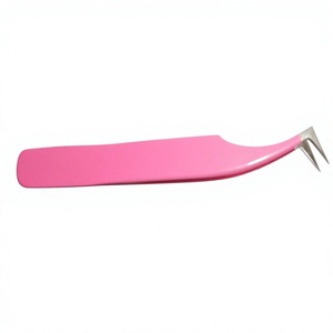 ASAP Article populaire Pince à cils et à maquillage rose pâle thermolaquée à pointe plate à 45 degrés - Product Image 1