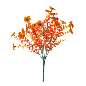 Arbustes de buis extérieurs sans décoloration Fleur d'automne en plastique orange pour porche Patio Thanksgiving - Product Image 5