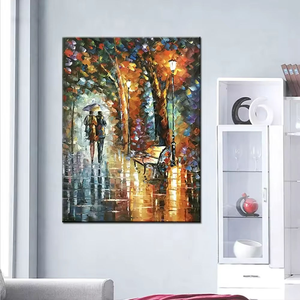 <span class=keywords><strong>Peinture</strong></span> murale abstraite moderne et tendance, <span class=keywords><strong>feuille</strong></span> colorée, affiche HD à l'huile, 100% peinte à la main, <span class=keywords><strong>d</strong></span>écoration pour chambre familiale et salon - Product Image 6