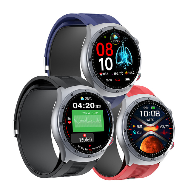 530 MAh Smartwatch AMOLED Display ECG Body Temperature Blood Pressure Monitoring Fitness Tracker SOS Health Smart Watch