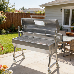 Asador Spartan con Cubierta de Acero Inoxidable de 1200 mm para Asar Cordero Entero y Cerdo en Barbacoas de Jardín - Product Image 2