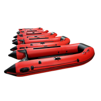 Bateau pneumatique de sport en PVC de 33 cm, rouge et noir, léger, pour activités nautiques