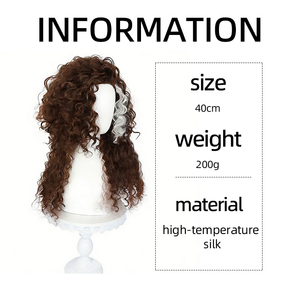 bouclé blond rose bleu vague perruque femmes partie latérale Costume perruques cheveux synthétiques pour la fête d'halloween - Product Image 5