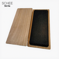 Accessoires pour perruques J-28-12 : Peigne en bois noir style simplicité pour le calque et le rehaussement des cheveux avec SkinPad pour la fabrication de perruques sans nœuds