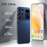 Dernier modèle d'usine : Smartphone S26 Ultra 5G, grand écran 7,3 pouces, 16 Go + 1 To, Deca Core, navigation GPS, prix de gros bas