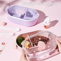 Boîte à bento pour enfants à faible MOQ - Boîte à lunch en acier inoxydable à 2 compartiments avec couvercle PP anti-fuite, récipient alimentaire durable pour garçons et filles