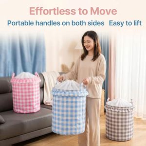 Wholesale Foldable Laundry Bin Spa Gym Hotel Bathroom <b>Storage</b> Commercial Drawstring Hamper for Salon Fitness Center Supply - Product Image 4