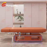 Lit de Massage Électrique Automatique pour Salon de Beauté, Cosmétique Faciale, Extension de Cils, Taille King, en Bois Coréen, 3 Moteurs