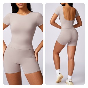 Nueva Camiseta deportiva ajustada transpirable con espalda hermosa para Yoga, Camiseta deportiva para correr de alta intensidad para mujer, Manga corta Fitness de secado rápido - Product Image 5