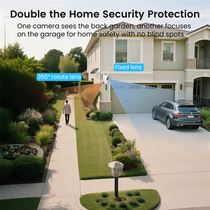 Ống kính kép <span class=keywords><strong>Camera</strong></span> an ninh ngoài trời tự động theo dõi phát hiện chuyển động không dây năng lượng mặt trời hỗ trợ thời tiết tầm nhìn ban đêm đám mây CMOS - Product Image 2