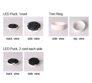 Luces LED tipo disco de 11W para debajo del gabinete, luces LED para gabinetes de 110V, paquete de 3 luces LED tipo disco, luces LED para gabinetes - Product Image 5
