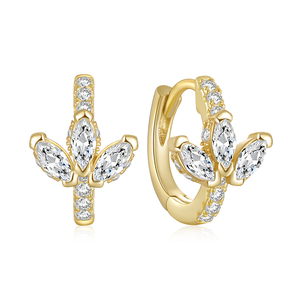 CANNER 2023 Bijoux Tendance Boucles d'Oreilles Créoles en Argent Sterling S925 avec Zircon Étoile Simple et Personnalisé pour Femme - Product Image 2