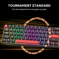 Clavier mécanique FURYCUBE TS61 61 touches, disposition russe, 20 effets de rétroéclairage arc-en-ciel, anti-ghosting complet, clavier de jeu filaire
