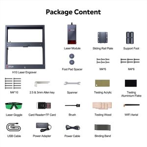 Máquina de Grabado Láser <span class=keywords><strong>Ortur</strong></span> Laser <span class=keywords><strong>Master</strong></span> H10 20000mW Clase 4 con Asistencia de Aire de 40L, <span class=keywords><strong>2</strong></span> Cabezales, Velocidad de 20000mm/min, Control Android/iOS - Product Image 4