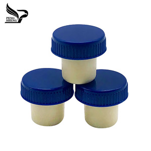 Bouchons de bouteille en liège personnalisés en plastique synthétique naturel bouchons en liège avec bouchons bleus enduits pour bouteilles de spiritueux bouchons de <span class=keywords><strong>vin</strong></span> - Product Image 2