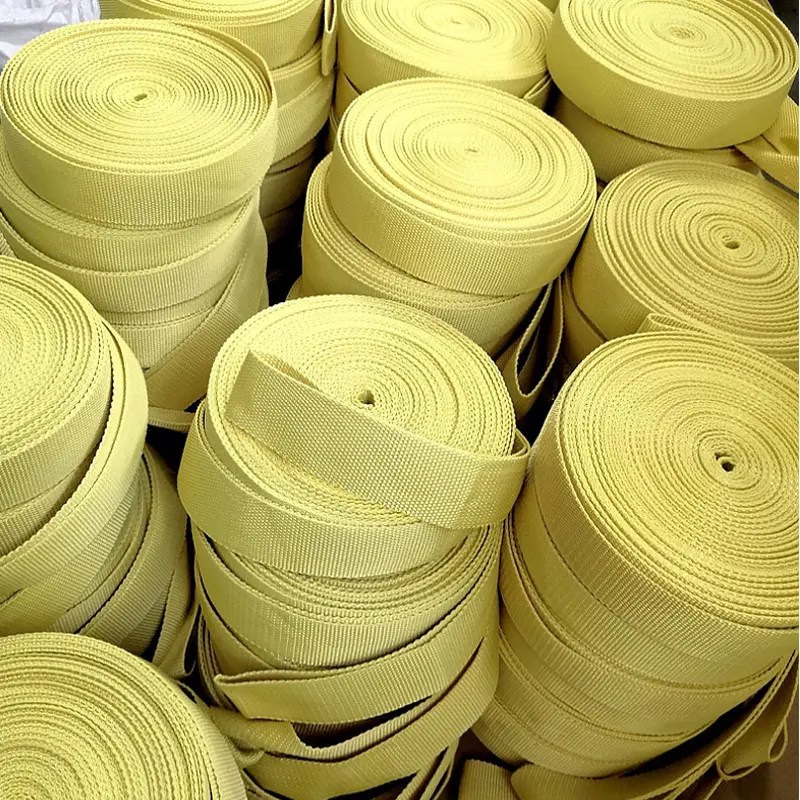 All Thickness Customized Flame Resistant Black FR Fiber Elastic Fireproof Webbing Sling Woven Strap Meta Para Aramid Tape