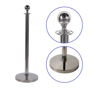 Palo di segnalazione in acciaio inox con base smussata alta 50 mm per traffico intensivo - Product Image 4