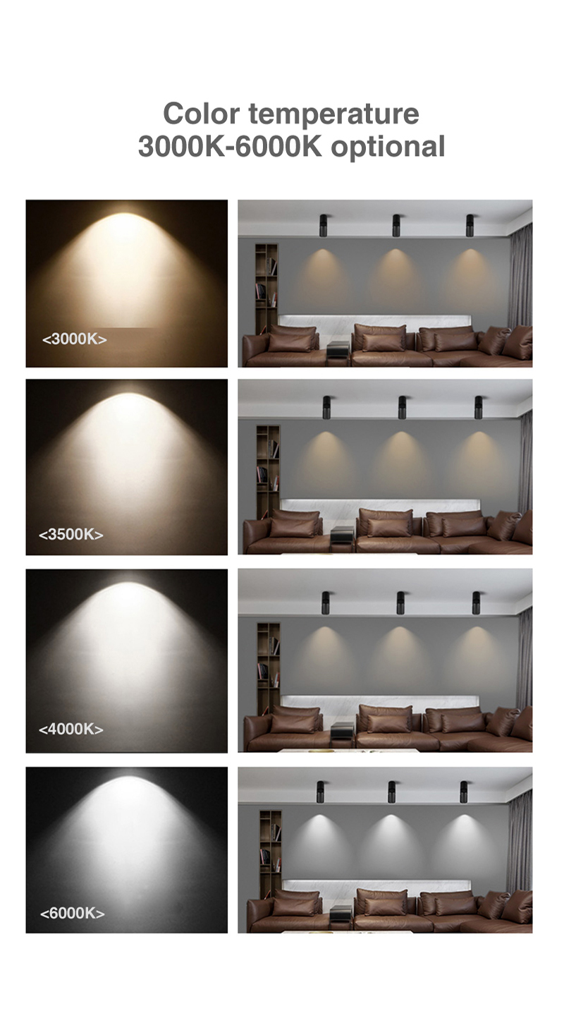 COB 220V Ceiling Cylinder Surface Mounted Downlight For Showroom