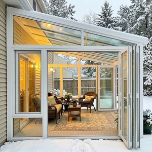Verrière solaire écologique toutes saisons, <span class=keywords><strong>solarium</strong></span> en verre, enclos de patio, jardin d'hiver, structure en aluminium, toit incliné - Product Image 1
