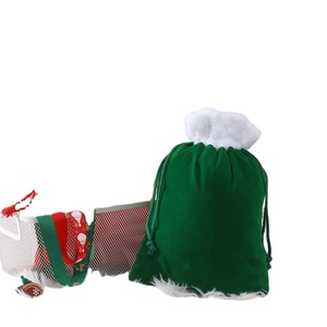 Bolsa de Regalo Navideña con Cordón de 30*40cm, Bolsa de Embalaje para Dulces, Bolsa de Terciopelo Rojo para Chocolate - Product Image 1