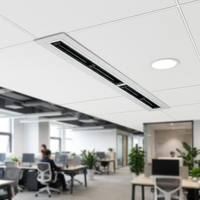 Diffuseur à fentes en aluminium anodisé avec boîtier de plénum et lames réglables pour climatisation centralisée commerciale
