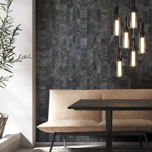 แผ่นไม้โมเสคตกแต่งผนังสีดำด้านแบบหรูหราทันสมัย สำหรับห้องนอน ห้องรับประทานอาหาร ห้องพักนักศึกษา ศิลปะโมเสคติดผนัง - Product Image 2