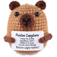 Poupée en peluche Capybara au Crochet positif pour le soutien émotionnel carte de message animale PP coton remplissage décor de bureau cadeau pour les femmes adultes