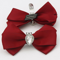 Accessoires de luxe personnalisés en tissu pour chaussures, avec nœuds et strass, pour mariage, fête, décoration de mode, boucles et ornements