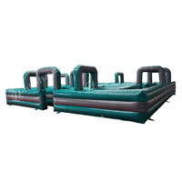Parcours de Combat Aquatique Gonflable avec Arche et Abri – Arène Commerciale de Bataille Aquatique pour Enfants, Idéale pour Location de Fêtes en Extérieur
