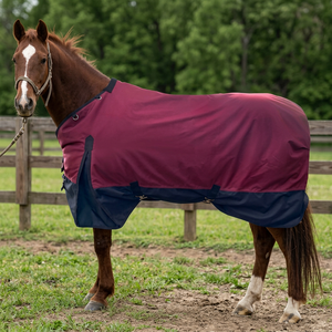 Manta Impermeable para Caballo de Invierno, 1800D, Relleno de Algodón Oxford, Color Sólido, 4 Correas para las Patas, Solapa Grande para la Cola, Uso en Exteriores - Product Image 3