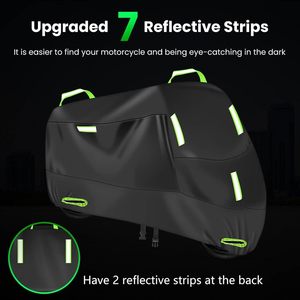 Housse de moto personnalisée avec logo, imperméable, en polyester Oxford, protection UV, anti-poussière, disponible en noir/argenté, tailles XL XXL - Product Image 3
